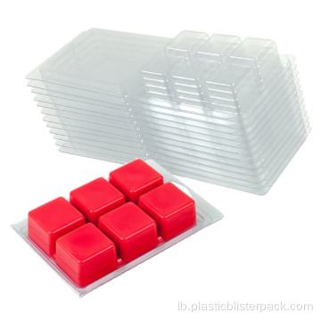 6 Kavitéit Clear Wax Melt Mold Plastic Box